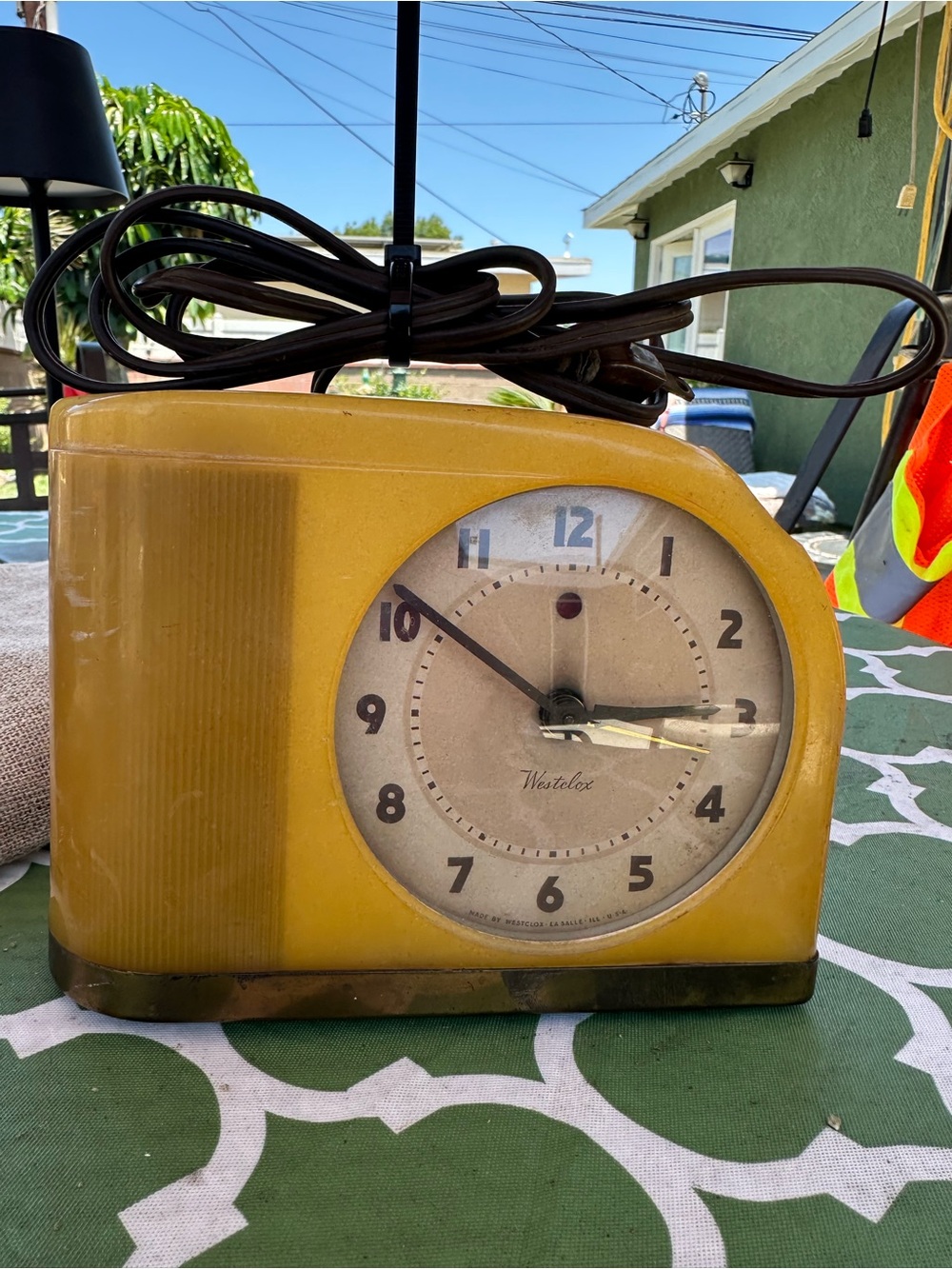 Yellow Retro Table Clock - Midcentury Style